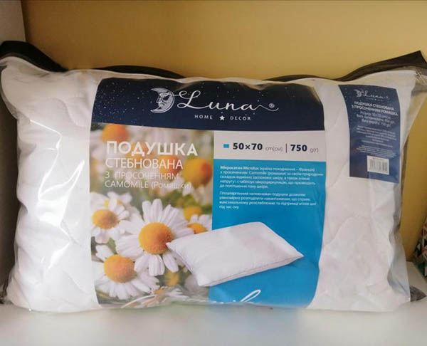 Подушка с пропиткой Camomile (ромашка) Luna 50x70 белый