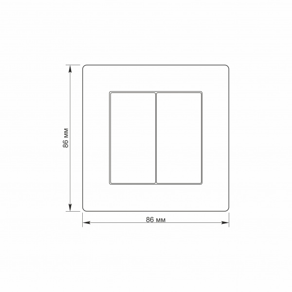 Выключатель двухклавишный TITANUM Videx Binera без подсветки TF-ST-SW2-W
