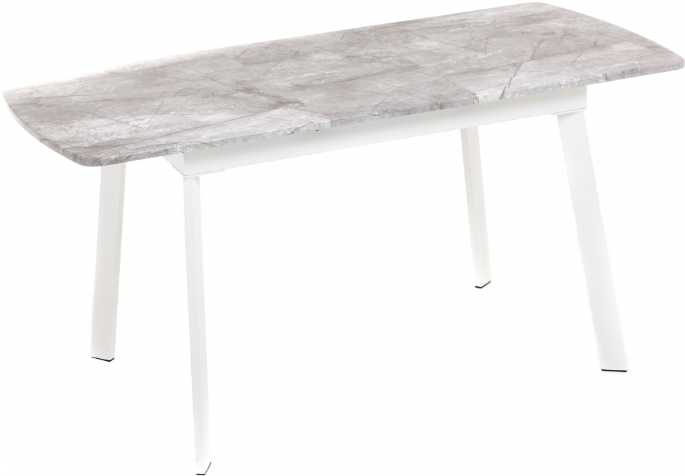 Стол обеденный Окленд 1150х700х750 белый/мрамор серо-бежевый