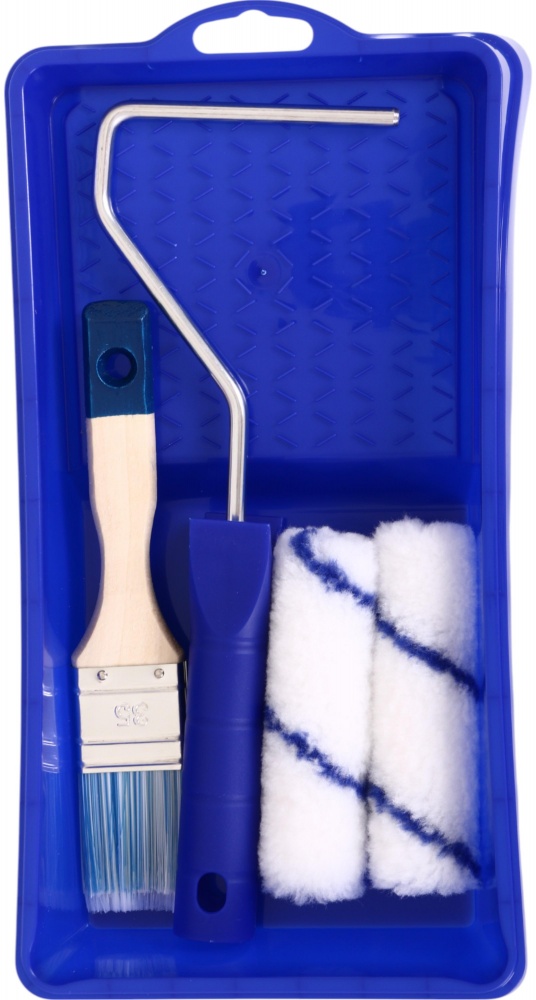 Ванночка для краски с валиком Tempo 100 мм с дополнительным валиком 100 мм и кисточкой 1,5