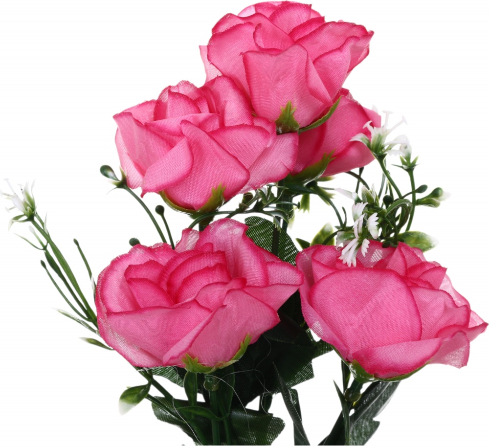 Букет роз искусственный 5 цветков розовый 29 см