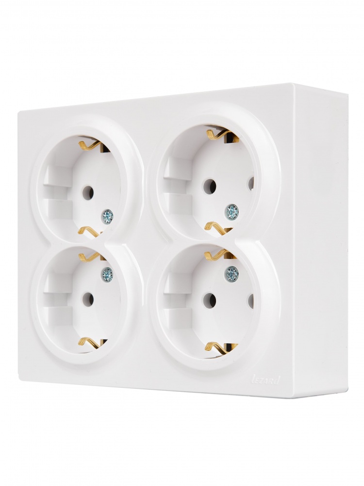 Розетка бытовая с заземлением Lezard LETO IP20 белый 752-0200-127BDP