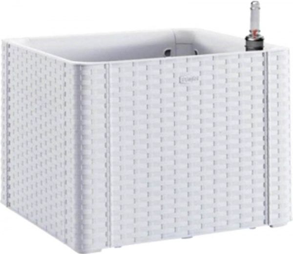 Горшок пластиковый Stefanplast Deluxe квадратный 35л белый (75700) 