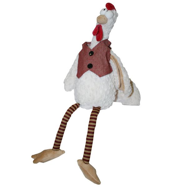 Игрушка новогодняя Петушок в красной жилетке 58 см