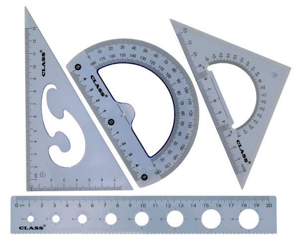 Набор линеек 4 предмета в ПВХ-пенале синий 9024-12 CLASS