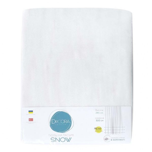Тюль Snow 300х290 см белый Decora textile