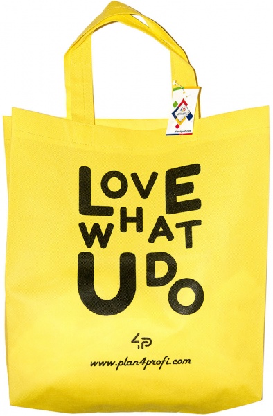 Сумка-шоппер 4PROFI со складным боком 35x45 см с принтом желтый 