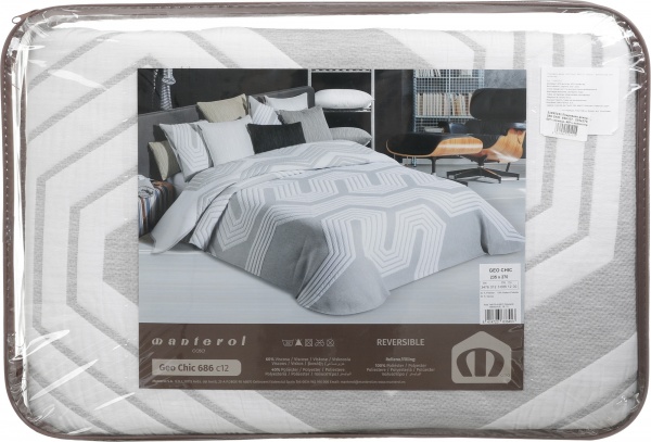 Покрывало GEO CHIC 686/07 235x270 см Manterol серый с белым 