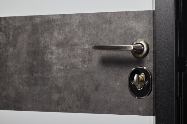 Двері вхідні Міністерство дверей Престиж 297 мармур темний / білий 2050x960 мм ліві