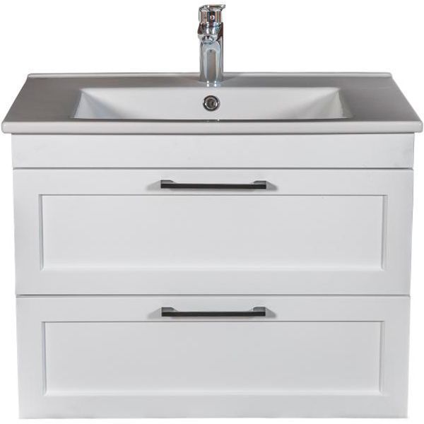 Тумба підвісна ScandiSPA Inari білий мат з умивальником Arte 75 см