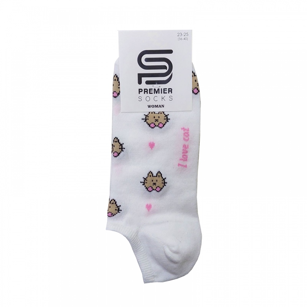 Шкарпетки жіночі Premier Socks I love cat р.23-25 білий