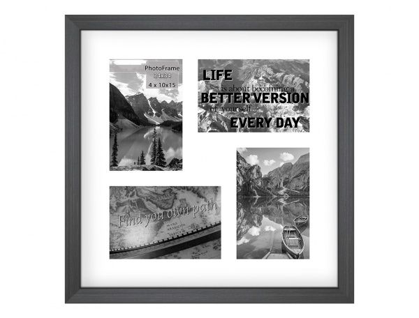 Фоторамка с паспарту SvitArt FKP-4-1913-6A 10x15 см антрацит 