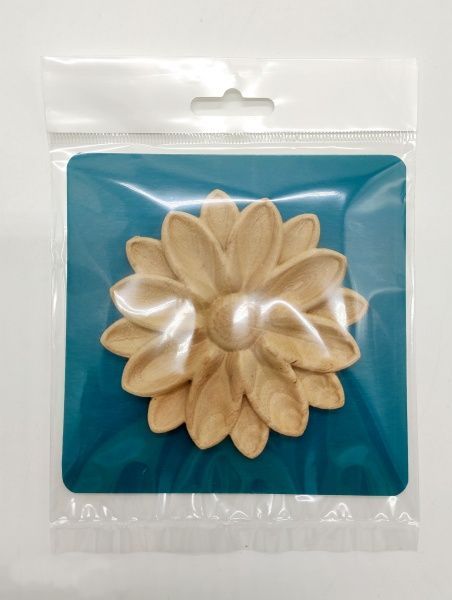 Декоративная панель деревянная розетка 1 шт, RZ.02.90 90х90x7 мм 