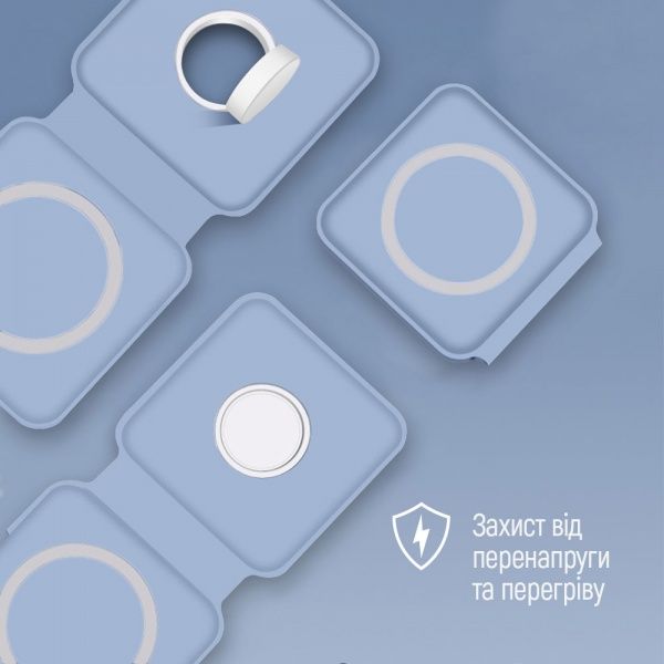 Беспроводное зарядное устройство ColorWay MagSafe Duo Charger 15W for iPhone синее (CW-CHW32Q-BL)