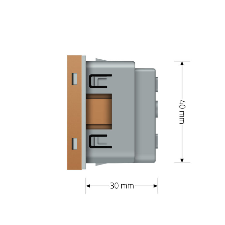 Механізм розетки побутова із заземленням Livolo C7 IP20 золотий VL-C7-C1EU-13