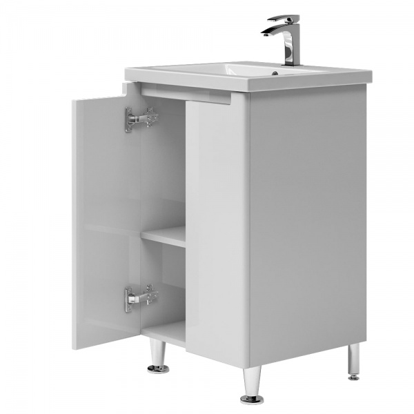 Тумба на ножках Aquarius Verona белый с умывальником Комо 50
