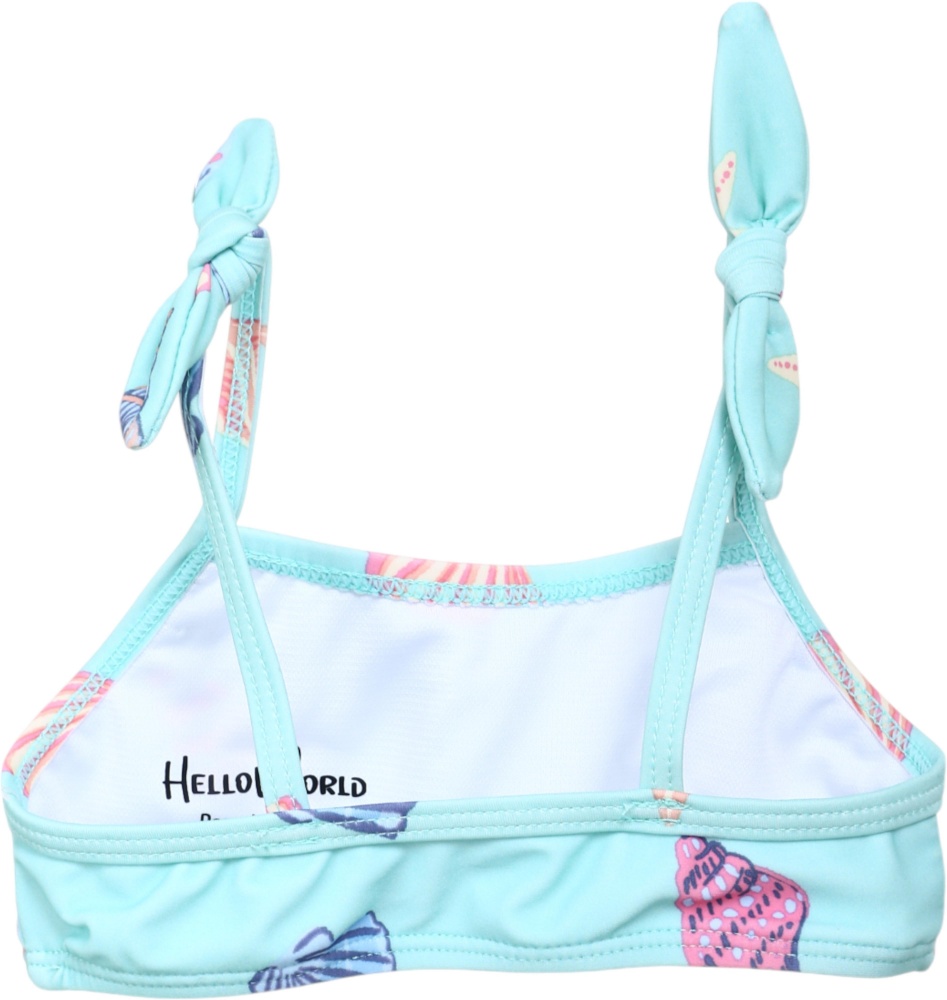 Купальник для девочек HW 25ENGL1 р.110-116 голубой с принтом