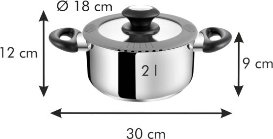 Кастрюля с крышкой SmartCOVER 2 л 727932 Tescoma