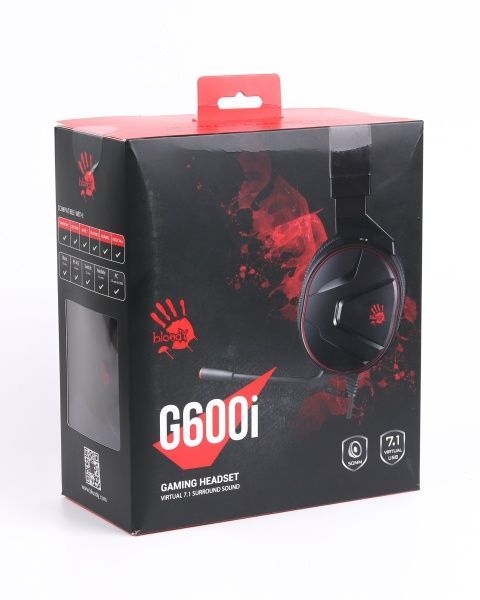Навушники A4Tech (G600i Bloody (Black)) ігрові з мікрофоном + USB adaptor 