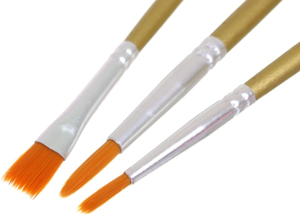 Набір пензлів 3 шт. золотистий 