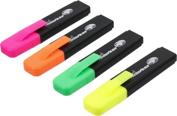 Набор текстовых маркеров Centrum со скошенным стержнем 1-5 мм 4 шт. 80469 80469 разноцветный 