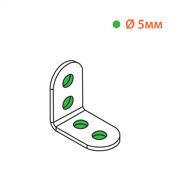 Кутник перфорований рівносторонній 24x24x14 мм 1,8 мм