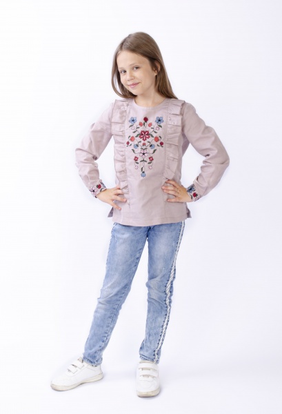 Вышиванка для девочек Эдельвика р.152 розовый 80-21/00 