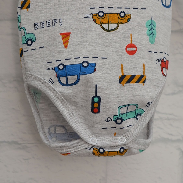 Боди детское для мальчика Blanka Авто р.80 серый 110127 