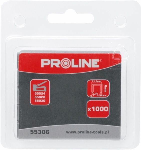 Скобы для ручного степлера Proline 6 мм тип 53 (А) 1000 шт. 55306