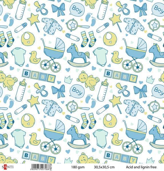 Папір для скрапбукінгу №11 5 шт. 30,5x30,5 см 180 г/м² різнокольоровий 