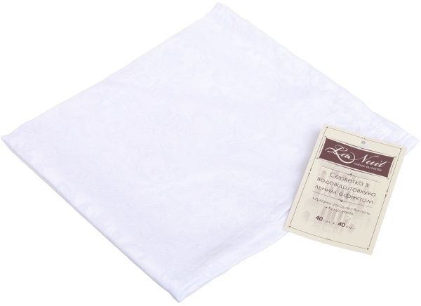 Серветка La Nuit Jacquard Вензель waterproof 40x40 см білий 