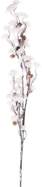 Декорация новогодняя Ветка с соцветиями и шишками 130см EPI-A3-562AW 