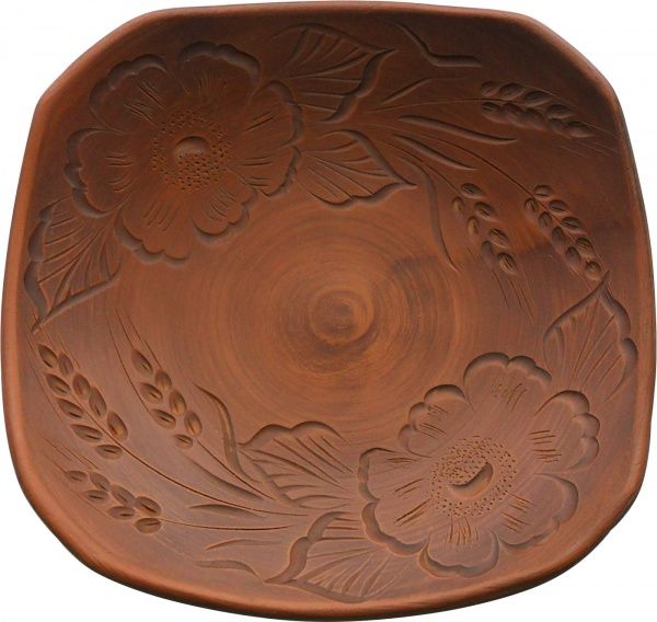 Блюдо квадратне Альтанка 30 см Український гончарний посуд 