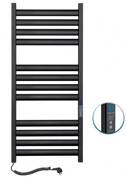 Полотенцесушитель электрический NAVIN Ellipse 500х1200 Digital левый (черный муар) 12-245152-5012