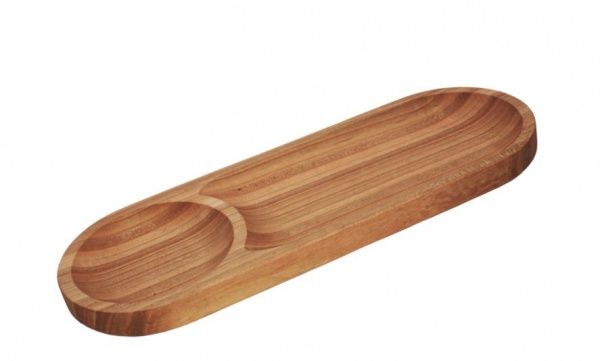 Дошка овальна із двома секціями 35x12,5 см вишня Mazhura 