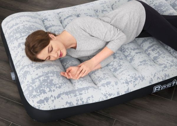 Матрац надувний Bestway Tritech Airbed Twin з вбудованим подвійним електронасосом 188х30 см сірий/синій
