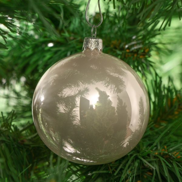 Шар стеклянный d80 однотонный молочный