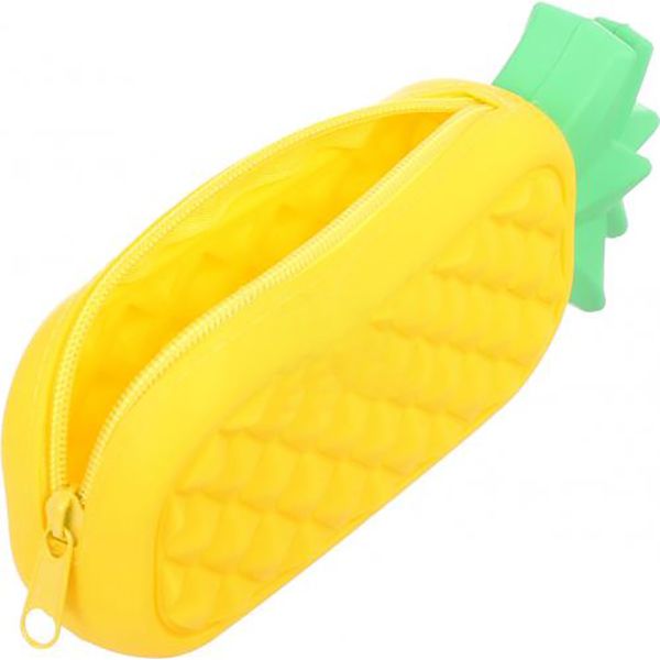 Пенал силиконовый Ананас 20x7,5x3,5 см желтый
