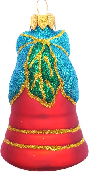 Ялинкова іграшка Юріта Дзвіночок з бантом червоний 1179М 8,9 см 