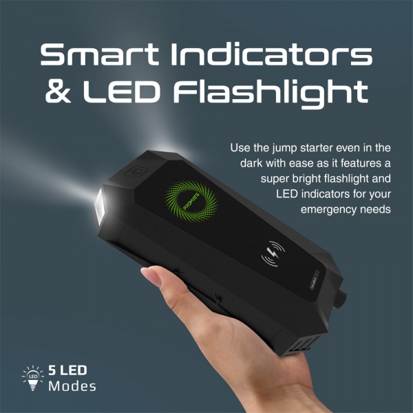 Мобільний пускозарядний пристрій Promate 19200 m/Ah black (hexabolt-20.black) HexaBolt-20 19200 mAh 1500A Jump Star