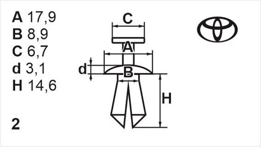 Клипса нажимная наружная универсальная Romix (B19416)