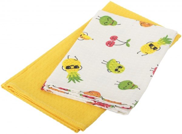 Набір рушників вафельних Fruits 2 шт. 40x65 см UP! (Underprice) жовтий/помаранчевий 