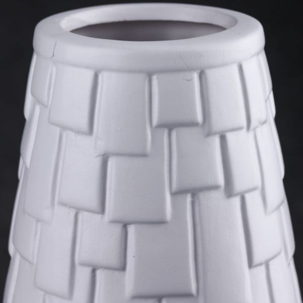 Ваза керамічна Roof 13х36 см, біла