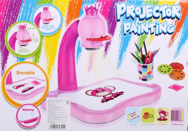 Доска для рисования Shantou с проектором розовая YM6116