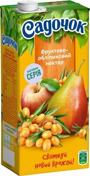 Нектар Садочок Фруктово-облипиховый 0,95л 