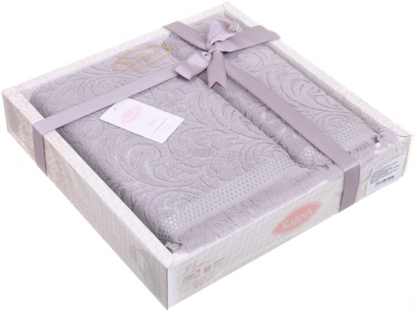 Набор полотенец Esra 2 шт. серый Karna 