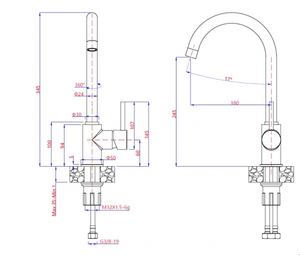 Смеситель для кухни Water House Modus черный
