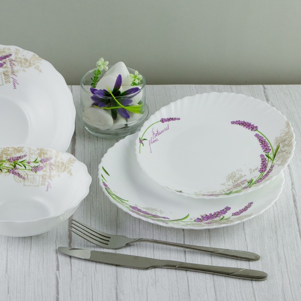 Тарелка обеденная Лаванда Wave 220 мм V-220L Vittora