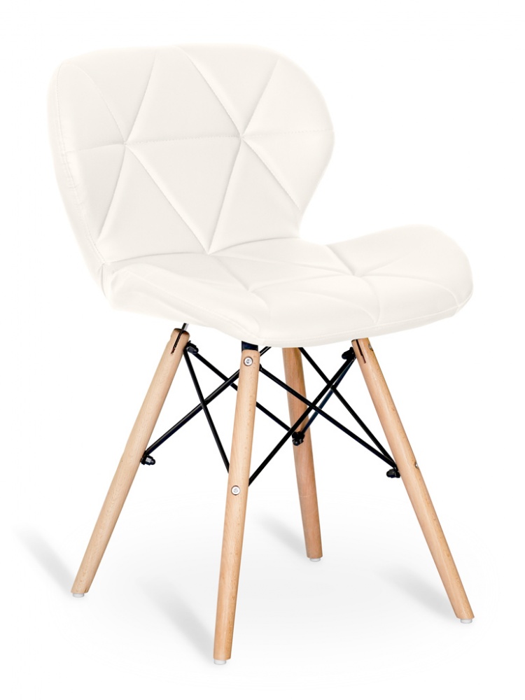 Стул обеденный Hommex Karmen экокожа White белый / дерево светлое