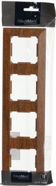 Рамка четырехместная HausMark Alta горизонтальная орех SNG-FRP.SQ20G4-9/Walnut